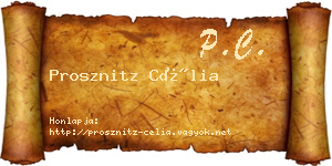 Prosznitz Célia névjegykártya